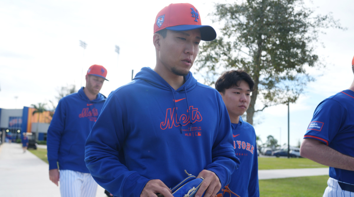New York Mets starting pitcher Kodai Senga at 2024 spring training.